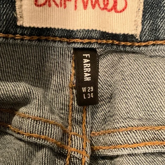 DRIFTWOOD Blue Jeans with Floral Embroidery size 29 - Picture 6 of 8